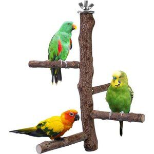 Bird Perch Stand Toy,Natural Wood Parrot Perch BirdCage Branch Perch Accessories